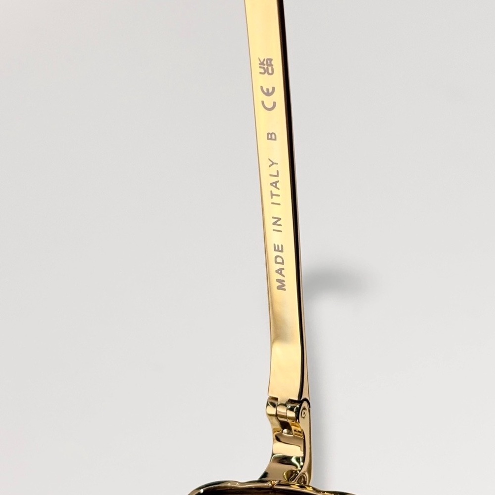 CHANEL Gold and Black Rectangular Sunglasses - Picture 6 of 7